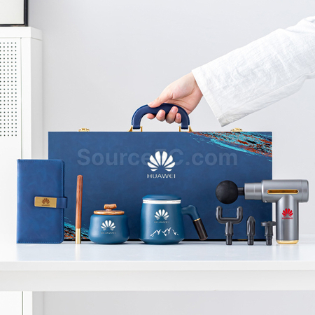 Customization 5-Piece Set: Massage Gun, Office Mug and Notebook Corporate Gifts