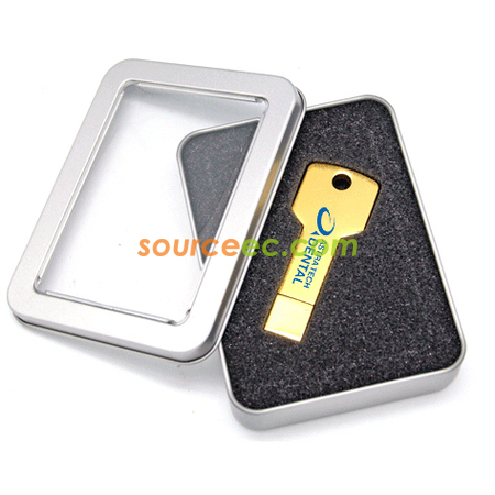 Customization Metal USB Gold Key Flash Drive 8GB Corporate Gifts