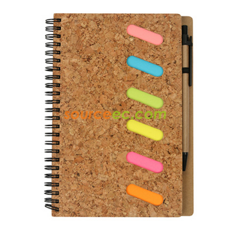 Eco Notebook With Post It Notes& Pen 