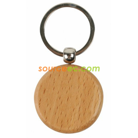 Wooden Round Keychain