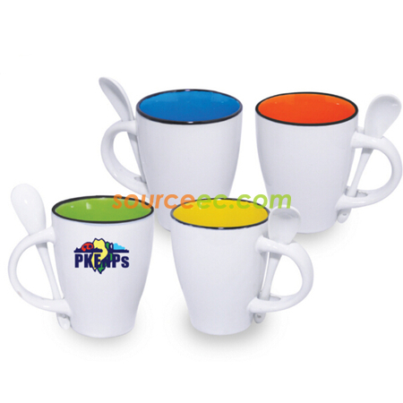 400ML Coloured Mug & Spoon