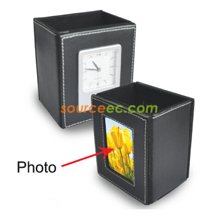 Pen Holder With Clock
