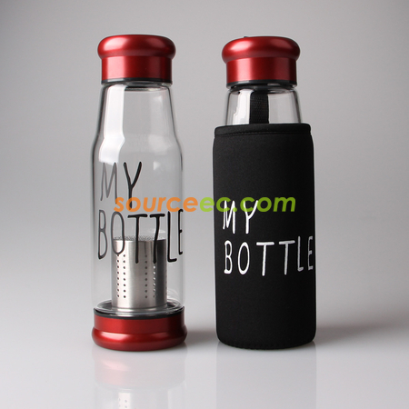 Customization 420ML Portable Thermal Insulation Glass Bottles Corporate Gifts