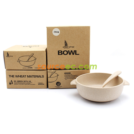 Customization Straw Bowl with Spoon Corporate Gifts