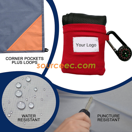 Customization Pocket Outdoor Blanket with Compass Corporate Gifts