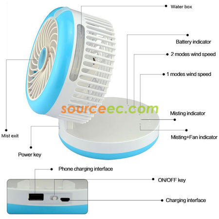 Customization USB Mini Cooling Misting Fan  Corporate Gifts