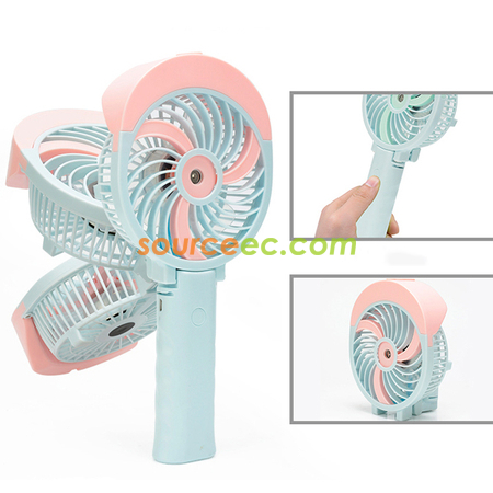 Customization Foldable Handheld USB  Humidifier Fan Corporate Gifts