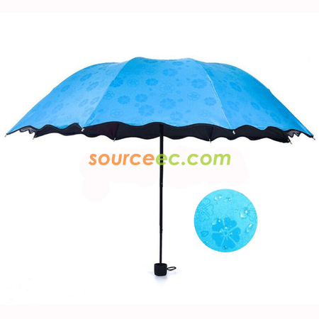 Water Activated Color Changing Flower Print Umbrella