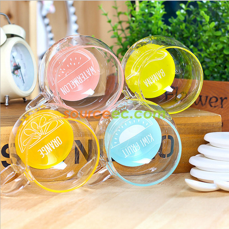 Customization Glass Cup with Spoon and Lid Corporate Gifts