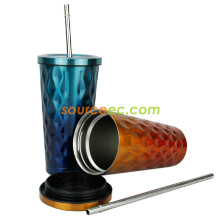 Customization Stainless Steel Coffee Thermos with Straw Corporate Gifts