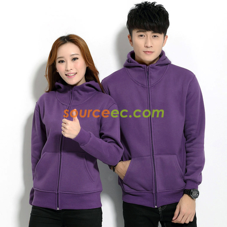 Customization Solid Colored Zip Up Sweatshirts Corporate Gifts