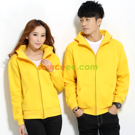 Customization Solid Colored Zip Up Sweatshirts Corporate Gifts