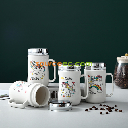 Customization 400ML Ceramic Cup With  Mirror Corporate Gifts