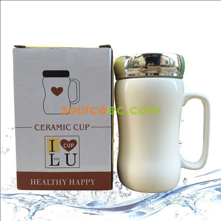 Customization 400ML Ceramic Cup With  Mirror Corporate Gifts