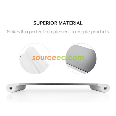 Customization Aluminum Monitor Stand Riser with 4 USB Charging Ports  Corporate Gifts