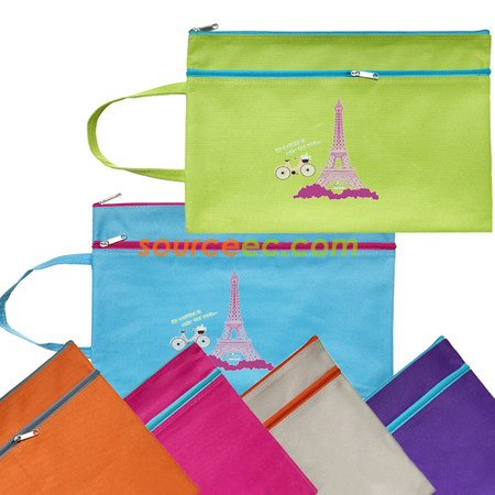 Customization Portable Two-zipper File Bag Corporate Gifts