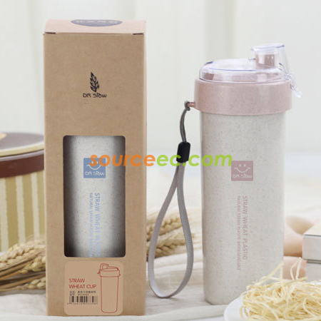 Customization 400ML Wheat Straw Portable Cup Corporate Gifts