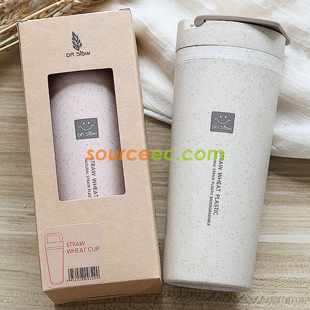 Customization 450ML Wheat Straw Double Insulated Cup Corporate Gifts