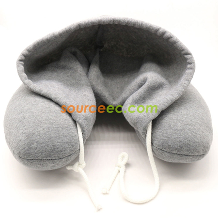 Customization U Shape Travel Neck Pillow with Hoodie Corporate Gifts