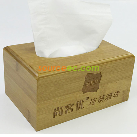 Customization Rectangle Bamboo Tissue Box Corporate Gifts