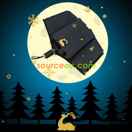 Customization Gold Deer Folding Umbrella Corporate Gifts