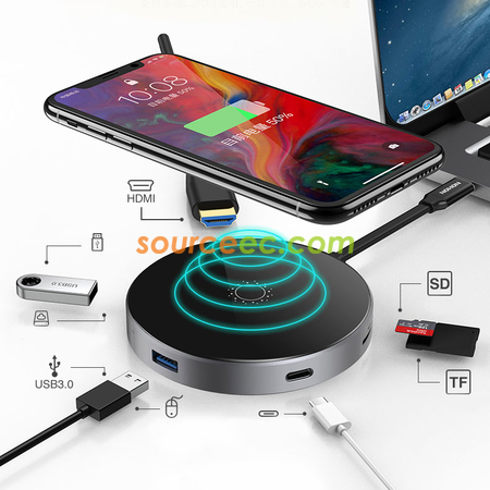 Customization 8-in-1 Wireless Charger with Hub Corporate Gifts