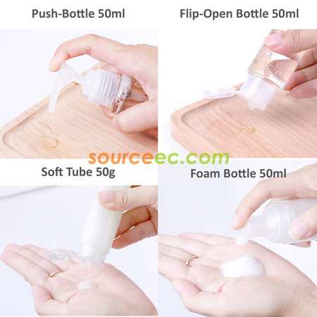 Customization Travel Bottles Kit in PVC Toiletries Pouch (Airline Approved Capacity) Corporate Gifts