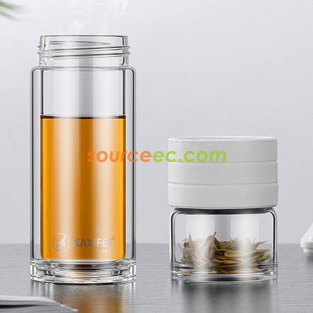Customization 450 ML Portable Glass Bottle with Infuser Corporate Gifts