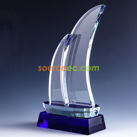 Customization Sailboat Crystal Trophy  Corporate Gifts