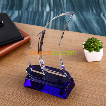 Customization Sailboat Crystal Trophy  Corporate Gifts