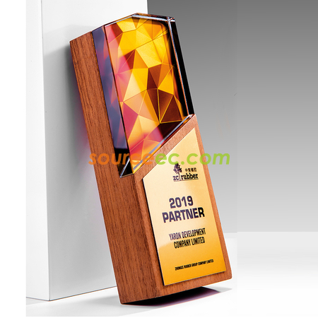 Customization Wooden Crystal Trophy Corporate Gifts