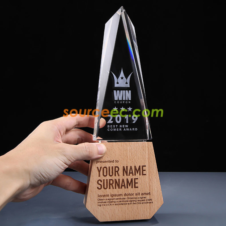 Customization Wooden Crystal Trophy Corporate Gifts