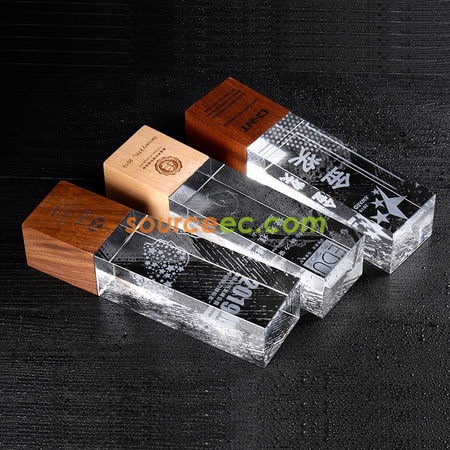 Customization Wooden Crystal Trophy Corporate Gifts