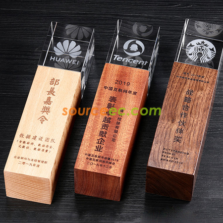Customization Wooden Crystal Trophy Corporate Gifts