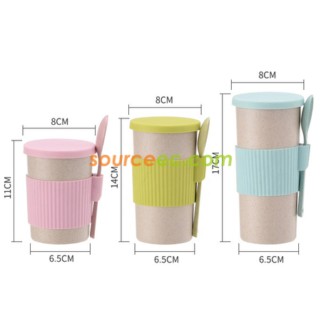Customization 350ML Wheat Straw Coffee Cup Corporate Gifts