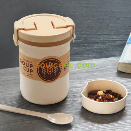 Customization 600ML Wheat Straw Soup Cup Corporate Gifts