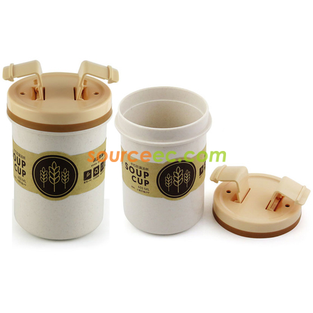 Customization 600ML Wheat Straw Soup Cup Corporate Gifts