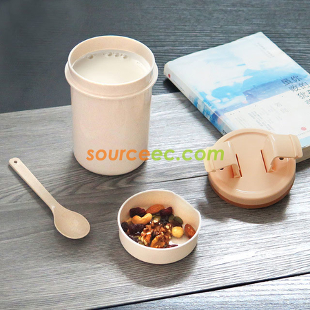 Customization 600ML Wheat Straw Soup Cup Corporate Gifts
