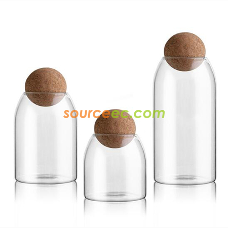 Customization Glass Sealed Jar With Cork Stopper Corporate Gifts