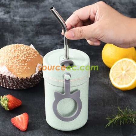 Customization 330ml Wheat Straw Fiber Cup Corporate Gifts