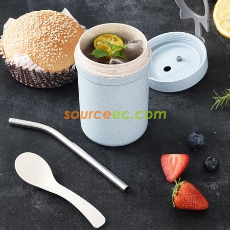 Customization 330ml Wheat Straw Fiber Cup Corporate Gifts