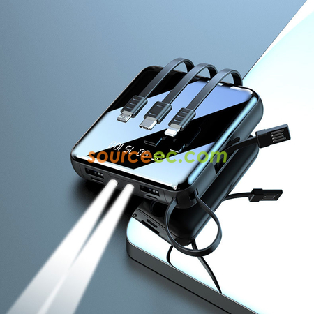 10000mAh Power Bank with In-Built Type C / Micro / Lightning