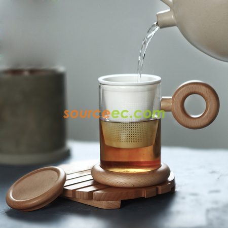 Customization Glass Cup With Infuser Corporate Gifts