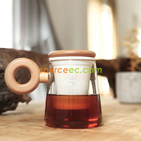 Customization Glass Cup With Infuser Corporate Gifts