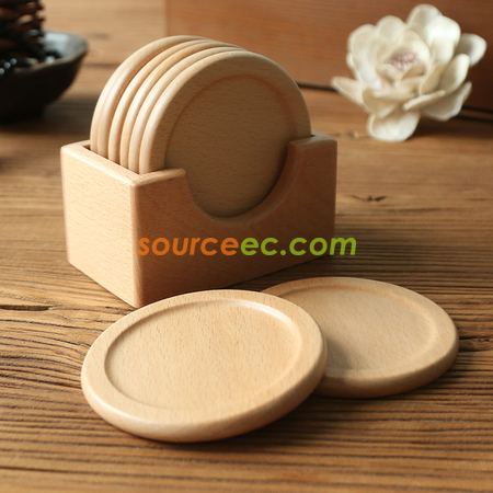 Customization Japanese Style Wooden Coaster Suit Corporate Gifts
