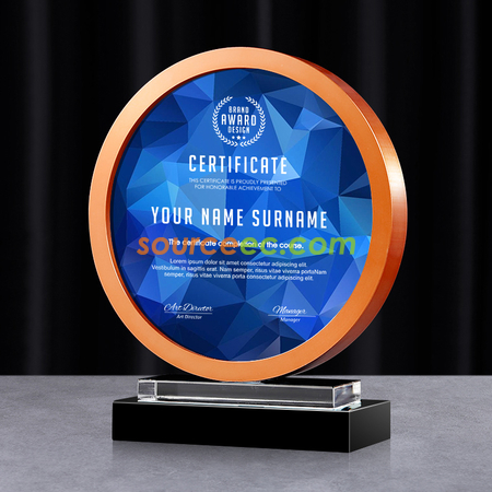 Customization Round Metal Crystal Trophy Corporate Gifts