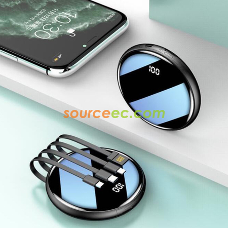 Customization 20000MAH Round Power Bank Comes With Four Lines (Mobile Power) Corporate Gifts