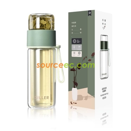Customization 280ML Portable Glass Bottle with Infuser Corporate Gifts