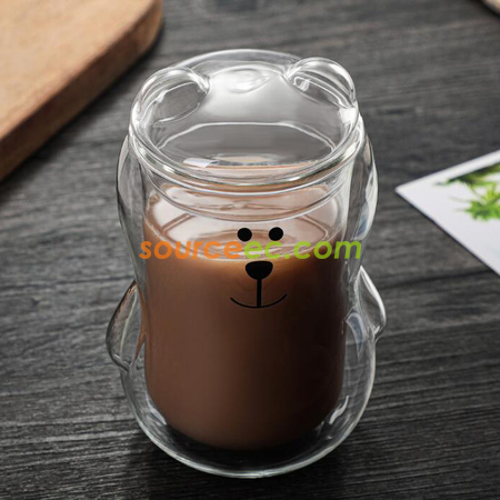 Customization Cute Bear Couble Glass Corporate Gifts