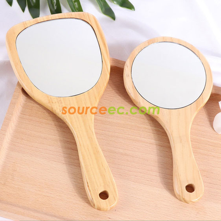 Customization Wooden Handle Makeup Mirror Corporate Gifts